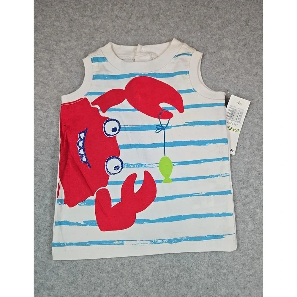Kids Headquarters Baby Boy Summer Outfit Set Size 3‎ 6 mos Short Sleeve Lobster